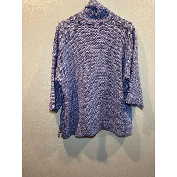 J. Jill Pure Jill Funnel Neck Top in Marled Blue Size Petite Small - Picture 2 of 4